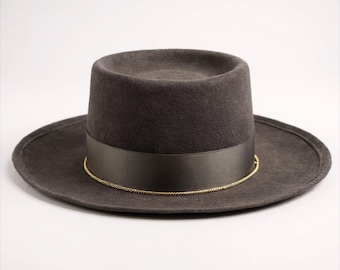 Frank Olive Black Felt Wool Hat - Neiman Marcus Designer  display picture 1