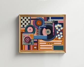 Geometric Sound Art Print Wall Decor