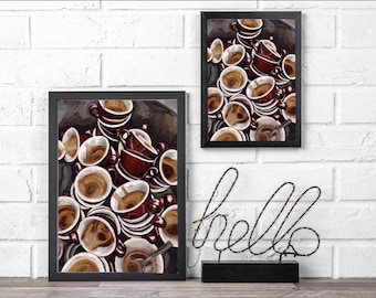 Lámina artística sobre el café de la mañana