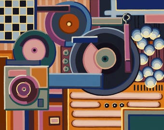 Geometric Sound Art Print Wall Decor