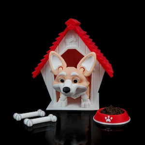 Welsh Corgi 3D Printed Figurine - Custom Miniature Dog Statue, Unique Pet Lover Gift & Home Decor Sculpture
