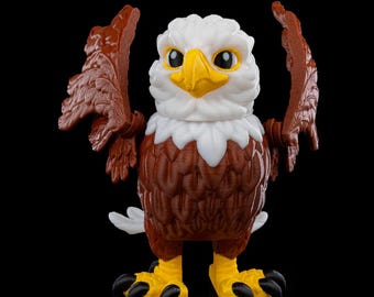 3D-geprint figuur van zeearend: gelede speelgoedfiguur