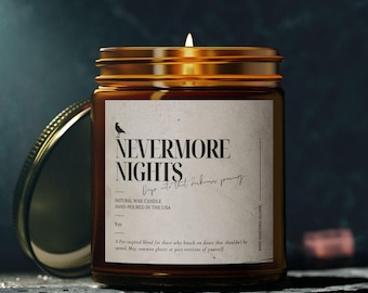 Nevermore Raven Candle | Edgar Allan Poe Dark Academia Jar Candle