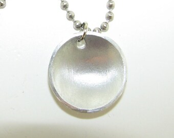 Domed Round Silver Boho Pendant