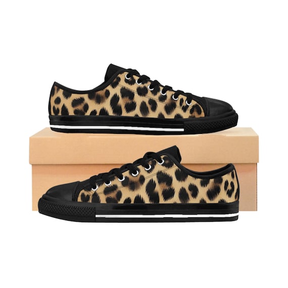 Leopard Sneakers - Men's Casual Shoes, Animal Print Sneekers, Fashionable Trainers, Urban Jungle Footwear, Stylish Leopard Athletic Sneakers