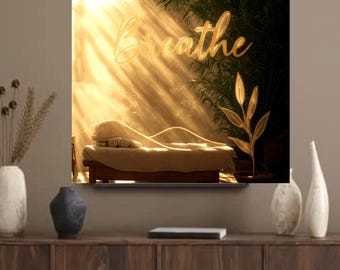 Heilende Achtsamkeit Wandkunst | Entspannendes Spa-Dekor | Digitaler Download | Selbstfürsorge druckbare Kunst für Zuhause oder im Büro