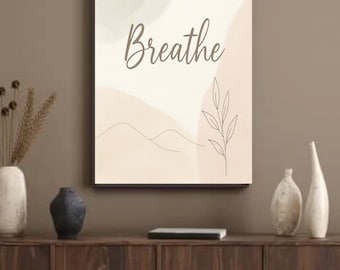 Heilende Achtsamkeit Wandkunst | Entspannendes Spa-Dekor | Digitaler Download | Selbstfürsorge druckbare Kunst für Zuhause oder im Büro