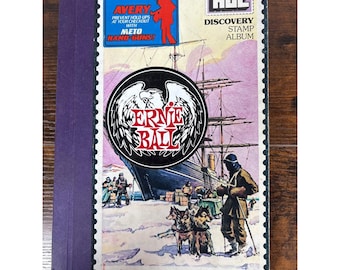 Album di francobolli vintage Ace Discovery, parzialmente compilato, collezione internazionale.