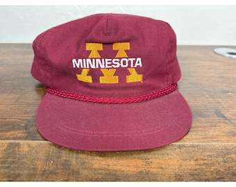 Vintage Imperial Minnesota Golden Gophers Kastanienbraun Seil Hut Strapback Made in USA