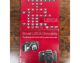 Vintage Leica 50 Jahre & Kleine Leica Chronik Hefte Ernst Leitz Wetzlar Rot