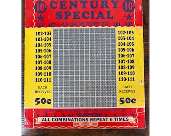 Gioco da tavolo Vintage Century Special 10 Cent Punch E-Z Pickin Unpunched Gambling