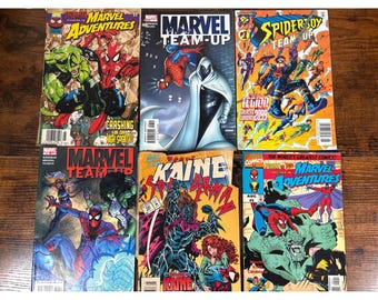 Marvel Comic Book Lot van 6 Spider-Man Moon Knight She-Hulk Marvel Team-Up Kaine