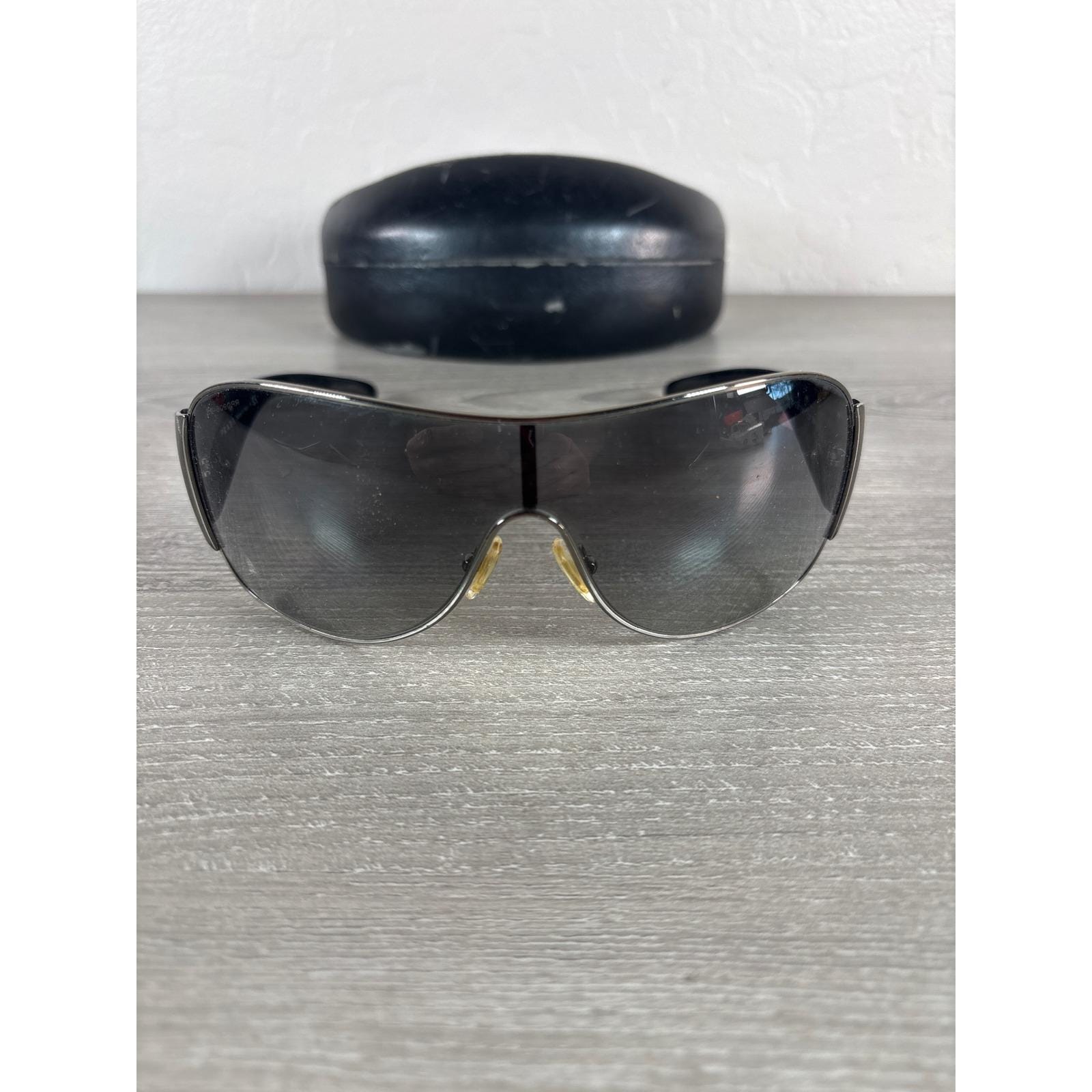 Prada SPR 63U Black Futuristic Shield Sunglasses PRADA Black Shield Sunglasses for Men for sale | eBay main image 2