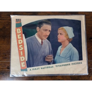 Cartel de cine vintage de 1934 para mesita de noche, Warren William Jean Muir, Hollywood pre-código