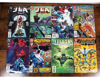 DC Comics JLA Superman Batman Legends Genesis Lot of 8 Rock of Ages Batcave 90s
