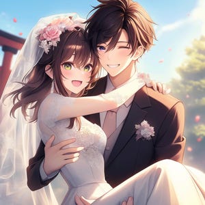 Niestandardowy ślub anime, prezent ślubny, ślub anime, słodki portret anime z kreskówek, portret rodzinny, prezent dla pary, zwierzak, spersonalizowany, rocznica