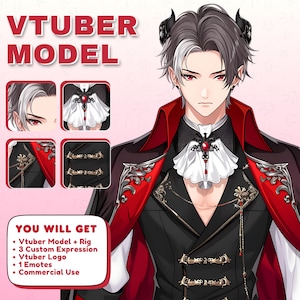 Custom VTuber Model, VTuber Model, Vtuber Model Male, vtuber commission, live2D model, Live2D Male Commission, VTuber Rigging Commission