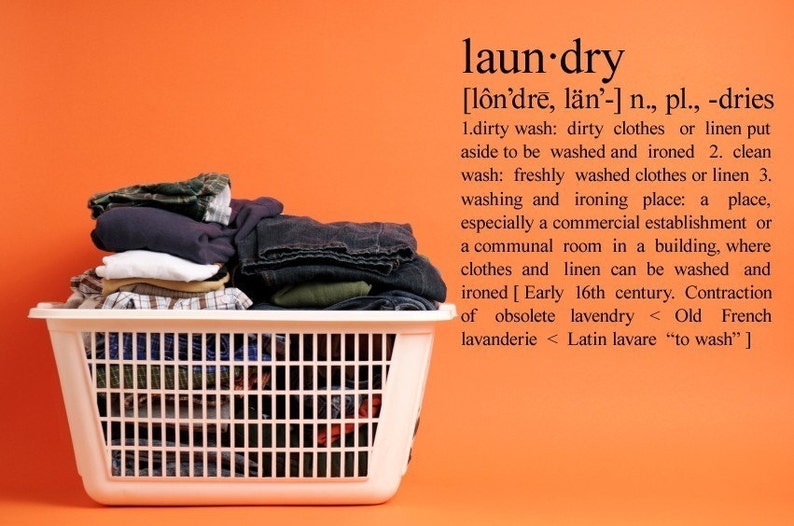 Laundry Definition Vinyl Lettering Wall Decal sticker Etsy