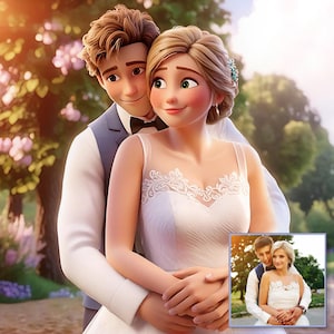 Custom Cartoon Animation, Personalised Wedding Portrait,Cartoon Portrait Couple From Photo,Cartoon Style Couple,Wedding Cartoon,Digital File