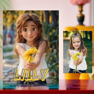 Custom Cartoon Animation, Personalized Child Portrait, Cartoon Portrait from Photo, Cartoon Style Child, Digital File