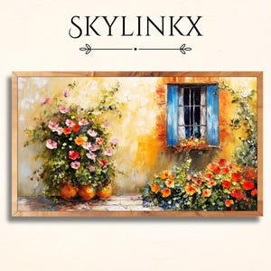Impressionistische Sommergarten Digitale Kunst - Lebendige Ölgemälde für Rahmen TV, Perfekte Wohnzimmer Dekoration - SUM-7