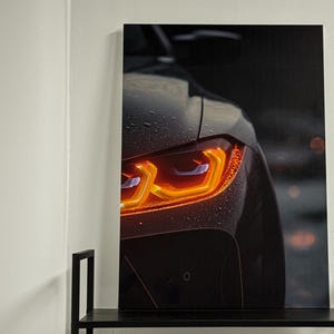 Automotive Poster, Neon Car Poster Wall Art, Custom Backlit Poster, Car Led Lights, PVC Car Decoration, Artwork Neon