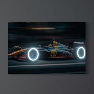 Formula 1 Neon Poster – F1 LED Car Wall Art – Garage Neon Sign – Sport Car Light Sign – Car Lover Gift – Racing Wall Decor for Men
