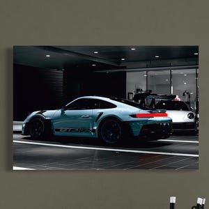 Porsche 911 GT3 Neon Poster – LED Car Wall Art – Supercar Light Sign – Man Cave Garage Decor – Automotive Gift for Car Enthusiasts