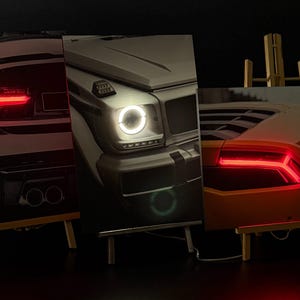 For Car Lovers, PVC LED Wall Art, Custom Neon Lights Automotive Poster, Custom Backlit Poster, Car Enthusiast Gift
