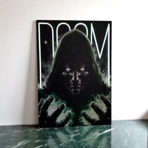 Doctor Doom Poster Wandkunst Poster - Vertikales Poster, LED-Auto Leuchtreklame für Spielzimmer, Comics Wanddekor, Dr. Doom Fans Geschenk