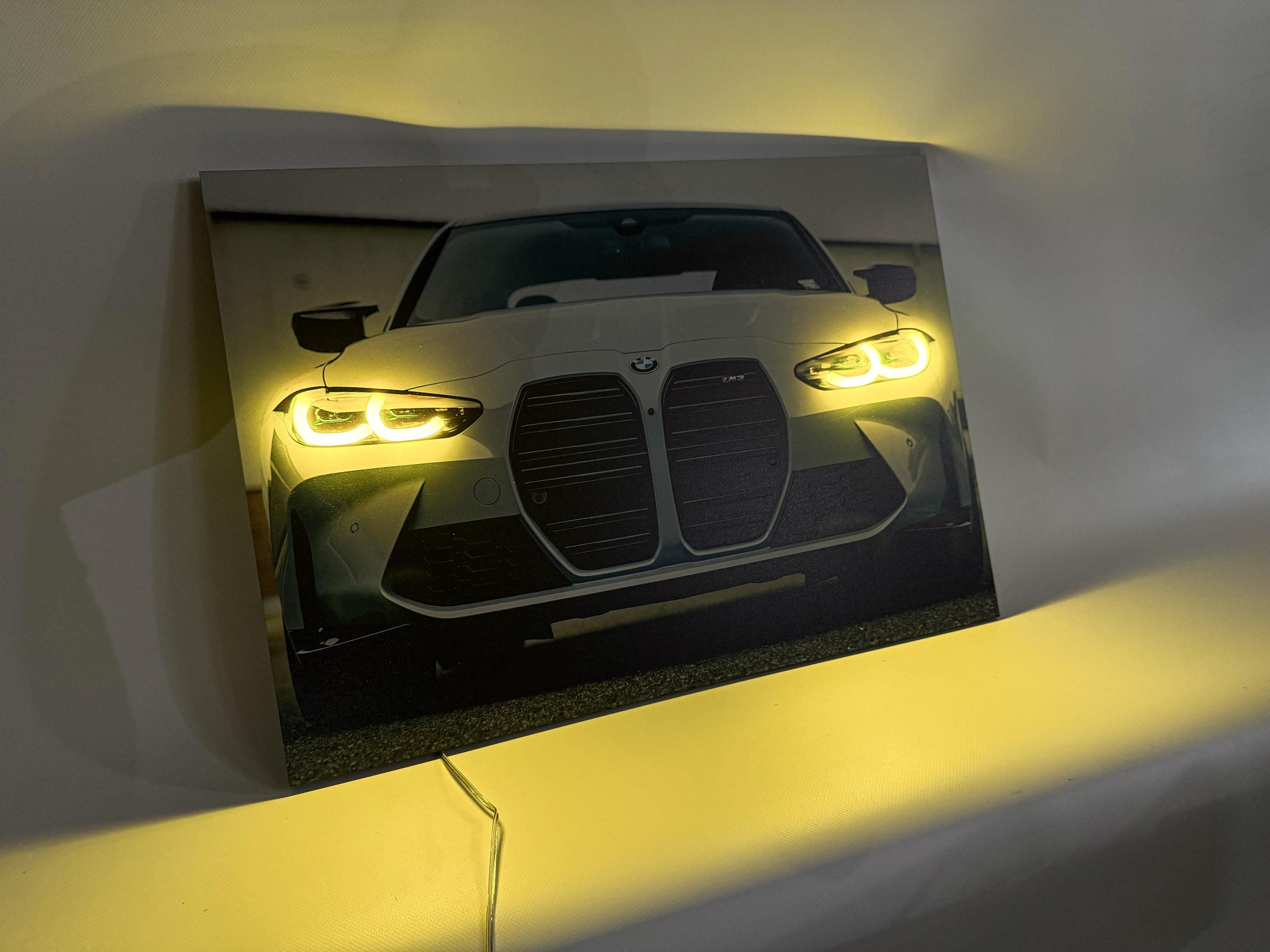 Automotive Neon Lights Custom Led Car Poster Pvc Car Print Car Neon