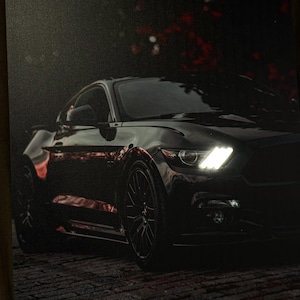 Neon Lights Automotive Poster, High-Quality LED Wall Art, Custom Backlit Poster, Gift for Car Enthusiasts