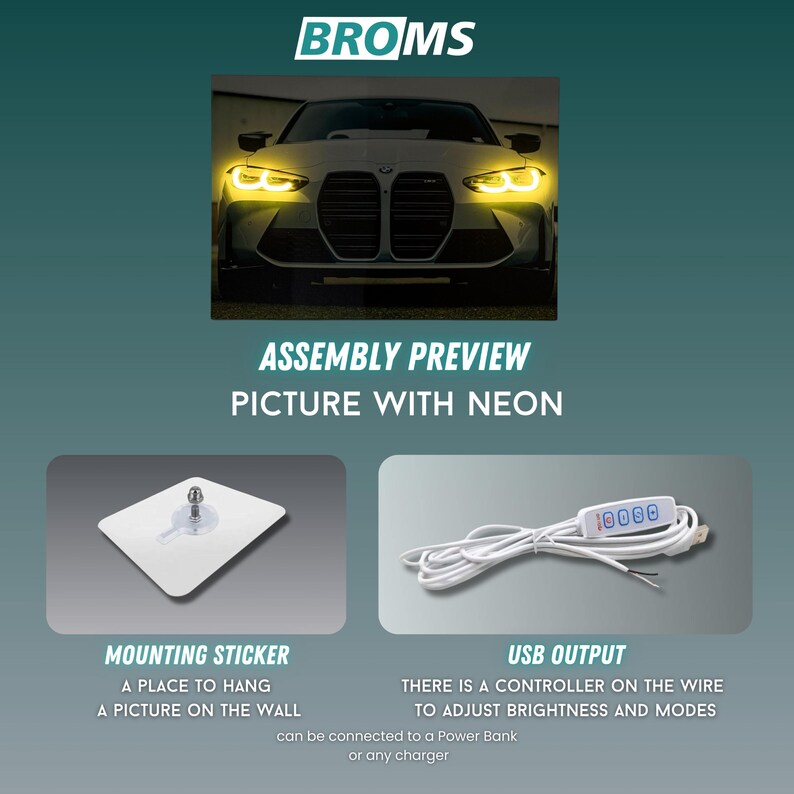 BMW M2 LED Wall Art | Supercar Neon Poster | Racing Garage Decor ...