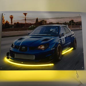 LED Car Poster, Neon Light Acrylic Art, Custom LED Backlit, Automotive Wall Decor, Gift For Car Lovers, Automotive Poster, Car Enthusiasts