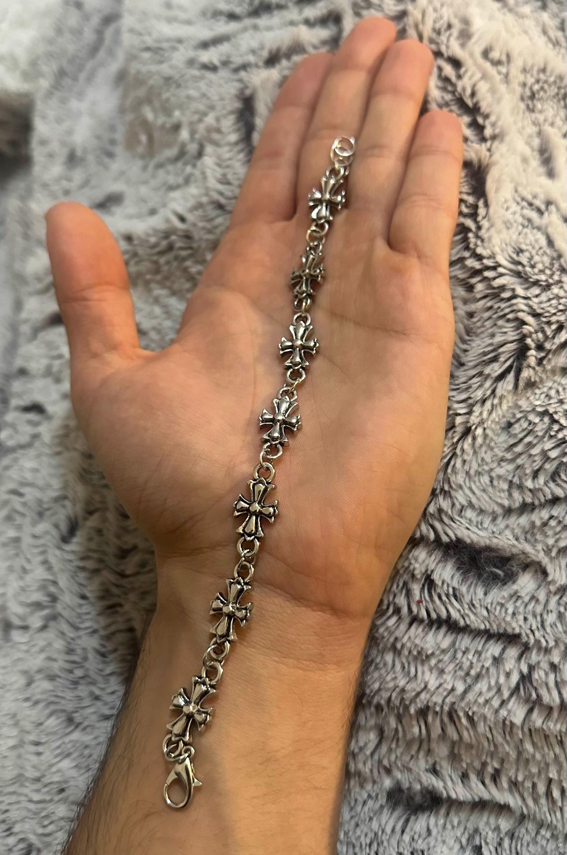Chrome Hearts Silver Bracelet - Etsy Chrome Hearts Silver Bracelet - Etsy
