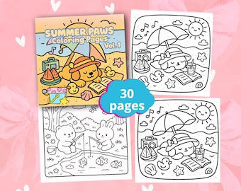 Cozy Moments Coloring Book Cute Kawaii Coloring Pages for Adults Relaxing Stress Relief Coloring Book Printable PDF Bold Easy Coloring Pages
