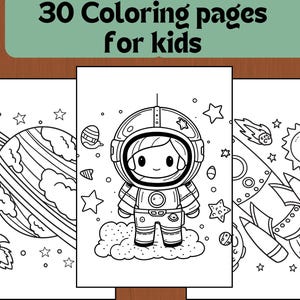 Espace et système solaire Coloriages amusants à imprimer pour les enfants, l'univers de l'espace extra-atmosphérique, Coloriages pour enfants à téléchargement immédiat