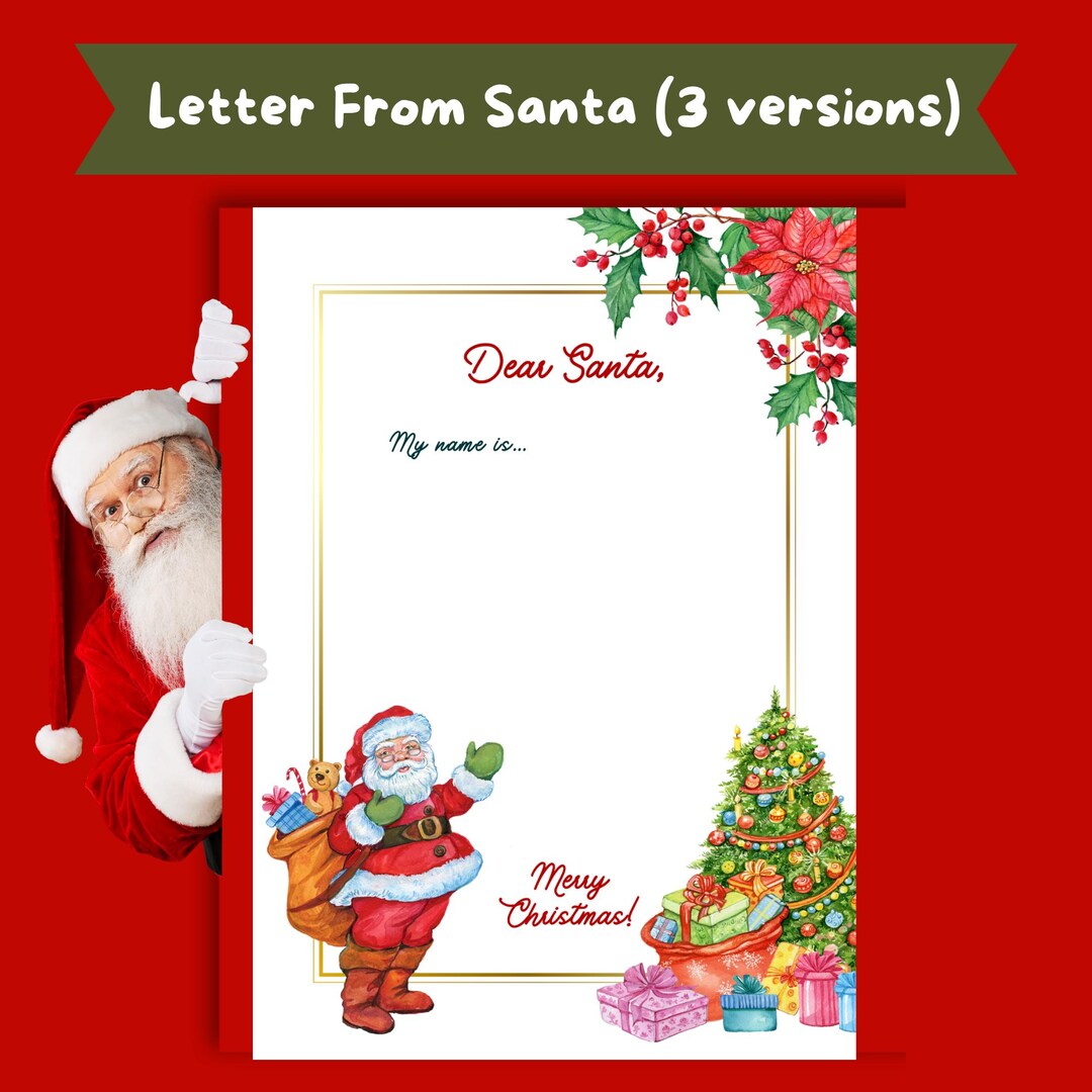 Santa Message Template Printable Christmas Letter From Santa Pdf Santa ...