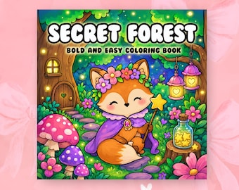 Forest Coloring Book Cozy Forest Coloring Pages for Adults Relaxing Nature Coloring Book Printable PDF Cute Kawaii Easy Coloring Pages