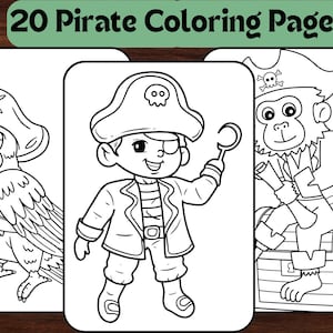 Pirate Coloring Pages, 30 Summer Activity Coloring Pages for Kids | Fun Printable Art Book | Vacation Crafts | Instant Download PDF for kids