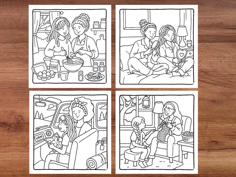 moms love coloring pages cozy family coloring book heartwarming parent child illustrations joyful memories loving interactions and meaningful family connections simple easy illustrations stress relief creativity and relaxation