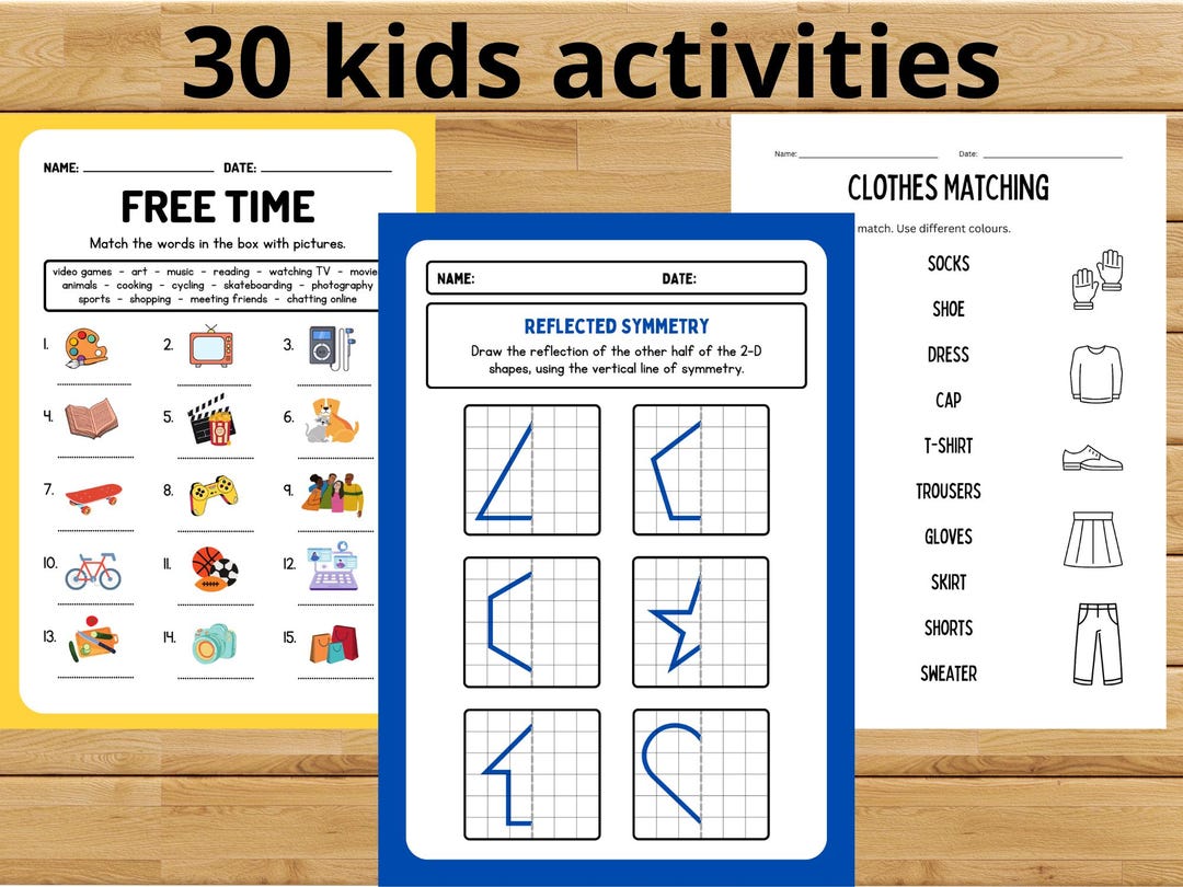 Kids Activity Pack: 30 Printable Learning Games (instant Download) - Etsy