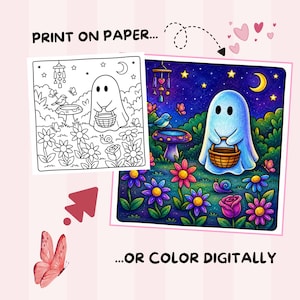 Cute spooky coloring pages cozy Halloween nights friendly ghosts pumpkins bats black cats haunted forest witch cottage candles potion bottles spider webs ravens crescent moon autumn trees mushrooms magical decorations whimsical illustrations relaxing coloring book printable pages stress relief activity hand drawn artwork cozy aesthetic mindful coloring creative fun