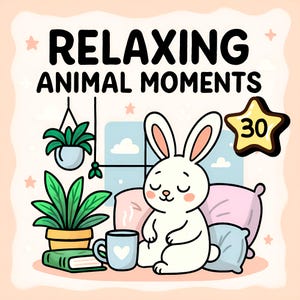 Animal Coloring Book: 30 Cozy Style Pages for Adults & Kids (PDF Download)