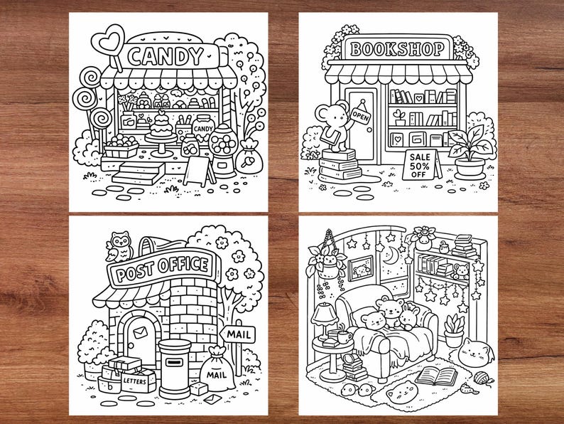Cozy Corner Coloring Book Cute Easy Coloring Pages for Adults Relaxing ...