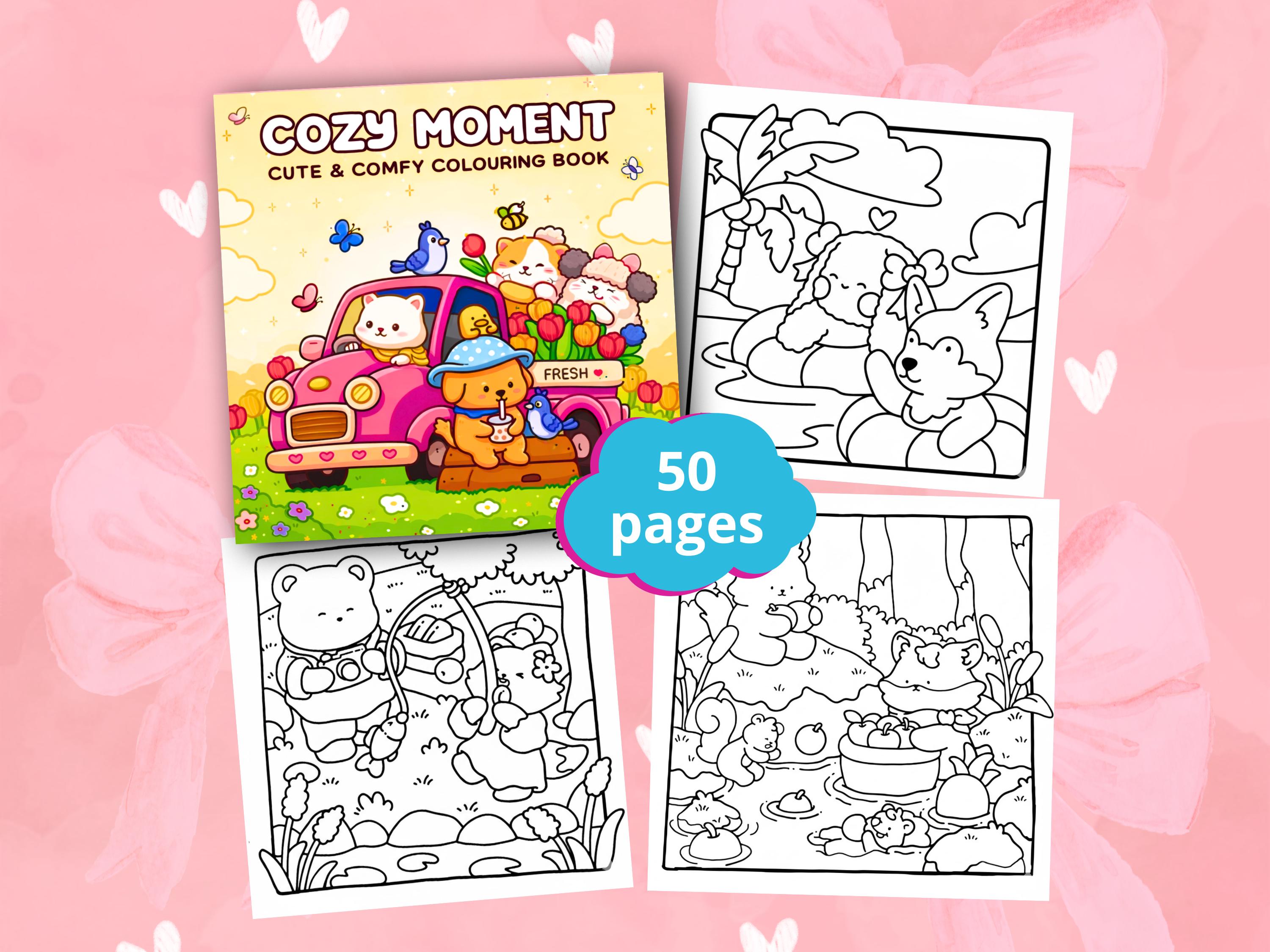 Cozy Moment Coloring Pages, Bold Easy Coloring Book, Comfy Days 50 ...