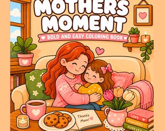 Libro para colorear Cozy Girl Moments Páginas para colorear audaces y fáciles de imprimir dibujadas a mano para iPad Procreate Páginas para colorear Coco wyo Moms Moments