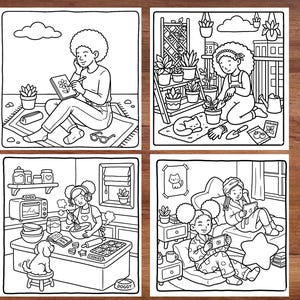 black girls moments coloring pages confident black women and girls coloring book natural beauty illustrations cozy lifestyle scenes self love moments relaxing coloring activity stress relief coloring pages creative expression and mindfulness