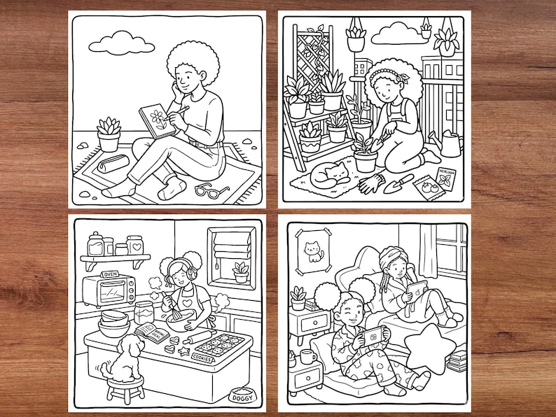 black girls moments coloring pages confident black women and girls coloring book natural beauty illustrations cozy lifestyle scenes self love moments relaxing coloring activity stress relief coloring pages creative expression and mindfulness