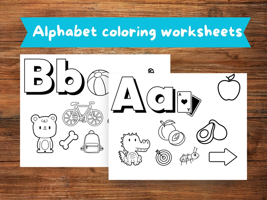26 Alphabet Coloring Pages A Z Preschool ABC Coloring Worksheets Baby ...